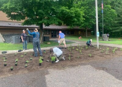 Planting a prairie pollinator demonstration garden.